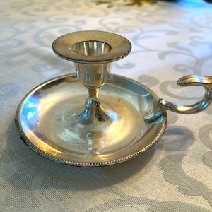Vintage Silver candle holder home decor shabby chic glam decor